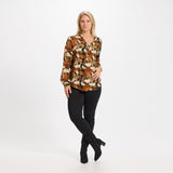 MARTA DU CHATEAU Marta Du Chateau Damen Hemd - 8128 Restudsalg Black/Tabacco