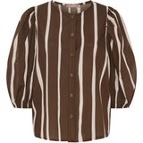 MARTA DU CHATEAU Marta du Chateau Damen Bluse MdcEvelina 58130M Shirt Brown Stripe