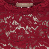 MARTA DU CHATEAU Marta du Chateau Damen Langarm-Spitzen-T-Shirt MdcMilley 7707 LS Tee Bordeaux