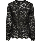 MARTA DU CHATEAU Marta du Chateau Damen Langarm-Spitzen-T-Shirt MdcMilley 7707 LS Tee Black