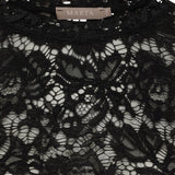 MARTA DU CHATEAU Marta du Chateau Damen Langarm-Spitzen-T-Shirt MdcMilley 7707 LS Tee Black