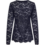 MARTA DU CHATEAU Marta du Chateau Damen Langarm-Spitzen-T-Shirt MdcMilley 7707 LS Tee Navy