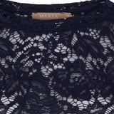 MARTA DU CHATEAU Marta du Chateau Damen Langarm-Spitzen-T-Shirt MdcMilley 7707 LS Tee Navy