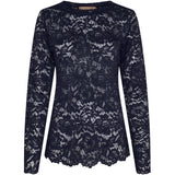 MARTA DU CHATEAU Marta du Chateau Damen Langarm-Spitzen-T-Shirt MdcMilley 7707 LS Tee Navy