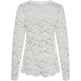 MARTA DU CHATEAU Marta du Chateau Damen Langarm-Spitzen-T-Shirt MdcMilley 7707 LS Tee White