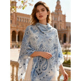 MARTA DU CHATEAU Marta du Chateau Damen Schal MdcDanna FA37254 Scarf Light blue
