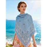 MARTA DU CHATEAU Marta du Chateau Damen Schal MdcLeah FA37258 Scarf Light blue