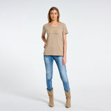 MARTA DU CHATEAU Marta du Chateau Damen T-shirt MT002 T-shirt Sand