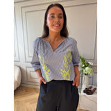 MARTA DU CHATEAU Marta du Chateau Damen bluse MdcBrooke 8200 Blouse Navy/Yellow
