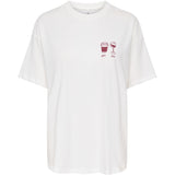 ONLY ONLY DAMEN TOP ONLVIVVI T-shirt Cloud Dancer Wine and coffee