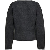 ONLY ONLY Damen Cardigan ONLMella Restudsalg Dark Grey Melange Gold Button