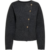 ONLY ONLY Damen Cardigan ONLMella Restudsalg Dark Grey Melange Gold Button