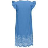 ONLY ONLY Damen Kleid ONLTULUM Dress LONG Blue Bonnet BRIGHT WHITE