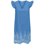 ONLY ONLY Damen Kleid ONLTULUM Dress LONG Blue Bonnet BRIGHT WHITE