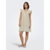 ONLY ONLY Damen Kleid ONLTULUM Dress LONG Olive Gray BRIGHT WHITE