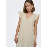 ONLY ONLY Damen Kleid ONLTULUM Dress LONG Olive Gray BRIGHT WHITE