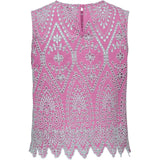 ONLY ONLY Damenoberteil ONLTULUM Top Fuchsia Pink BRIGHT WHITE EMB.