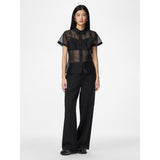 PIECES PIECES DAMEN HOSEN PCFALKA Restudsalg Black White Pinstripe