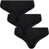 PIECES PIECES Damen 3er-Pack String PCNAMEE Underwear Black