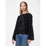 PIECES PIECES Damen Bluse PCKAM Restudsalg Black Black sequins