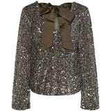 PIECES PIECES Damen Bluse PCKAM Restudsalg Morel Silver sequins