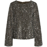 PIECES PIECES Damen Bluse PCKAM Restudsalg Morel Silver sequins