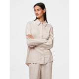 PIECES PIECES Damen Hemd PCPIA Shirt Birch Stripes black