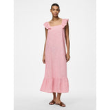 PIECES PIECES Damen Kleid PCAPIA Restudsalg Pink Lemonade Stripes Bright white