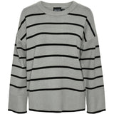 PIECES PIECES Damen Strick PCMATHILDE Restudsalg Medium Grey Melange BLACK