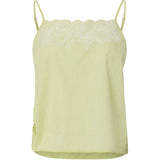 PIECES PIECES Damen Top PCGILIA Top Celery Green Embroidery edge