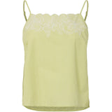 PIECES PIECES Damen Top PCGILIA Top Celery Green Embroidery edge