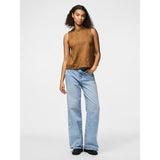 PIECES PIECES Damen Top PCJUNO Restudsalg Amber Brown