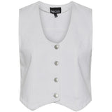 PIECES PIECES Damen Weste PCANNICA Restudsalg Bright White