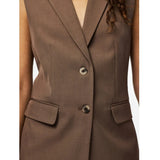 PIECES PIECES Damen weste PCBLOSSOM Vest Coffee Quartz