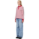 PIECES PIECES Damenpolo PCAMILIE Polo Bright White High risk red