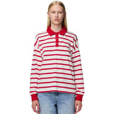 PIECES PIECES Damenpolo PCAMILIE Polo Bright White High risk red