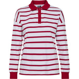 PIECES PIECES Damenpolo PCAMILIE Polo Bright White High risk red