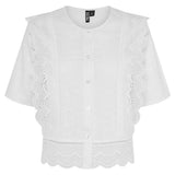 PIECES PIECES dame bluse PCSIMINA Restudsalg Cloud Dancer