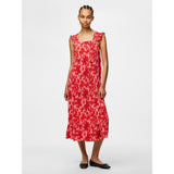 PIECES PIECES Damen Kleid PCFLORA Dress Adrenaline Rush Red tone flowers