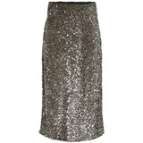 PIECES PIECES dame nederdel PCKAM Restudsalg Morel Silver sequins