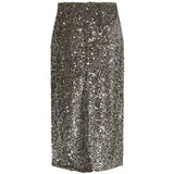 PIECES PIECES dame nederdel PCKAM Restudsalg Morel Silver sequins