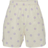 PIECES PIECES dame shorts PCADDI Restudsalg Cloud Cream LAVENDER DOTS