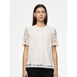 PIECES PIECES Damen Top PCOLLINE Restudsalg Cloud Dancer