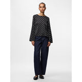 PIECES Pieces Damen Bluse PCJYTTA Restudsalg Black White Dots