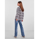 PIECES Pieces denim skjorte PCNURSEL Restudsalg Bright White Black Zebra