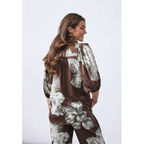 Sisters Point SISTERS POINT Damen bluse ELLA Shirt Brown flower