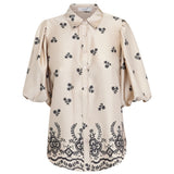 Sisters Point SISTERS POINT Damenhemd ELLA Shirt Champagne Black