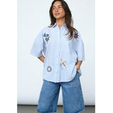 Sisters Point SISTERS POINT Damenrock ELLA-N Shirt Stripes Emb