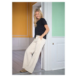 Black Colour Schwarze Farbe Damen Hose BCBOX Pant Off White