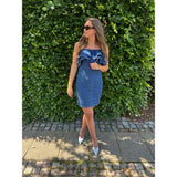 Vero Moda VERO MODA DAMEN KLEID VMANNY Restudsalg Medium blue denim